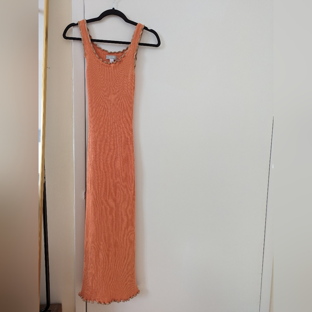 ajaie alaie concha orange slip dress size m